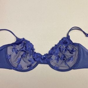 Jolie ROYAL BLUE Sheer Embroidered Underwire, 34D. *P1030